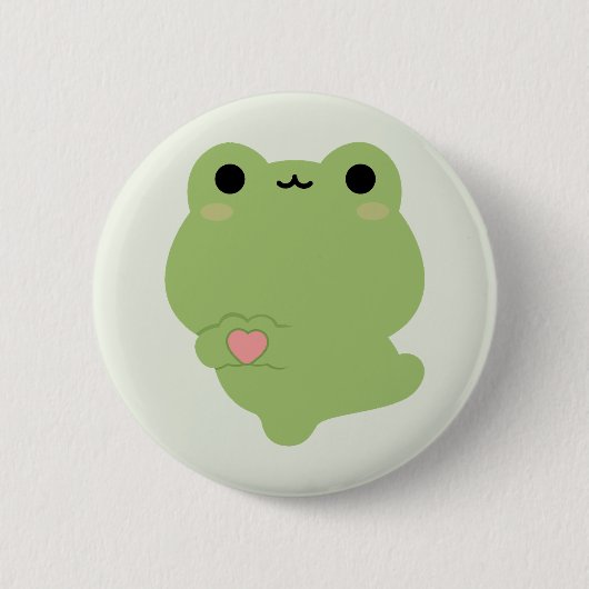 Niedliche Liebe Frosch Button (Vorderseite)