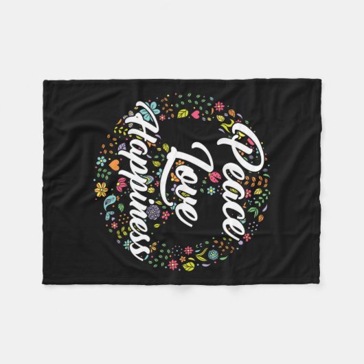 Niedliche Liebe für den Weltfrieden - Glück für Fr Fleecedecke (Vorderseite (Horizontal))