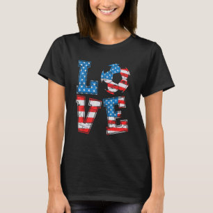Niedliche Liebe Fußball US-Flagge Frauenfußball1 T-Shirt