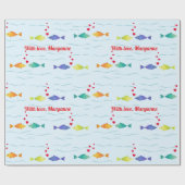 Niedliche Liebe Geschenkpapier (Flach)