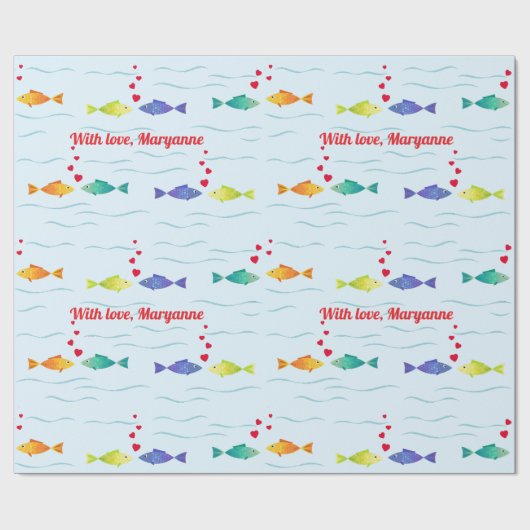 Niedliche Liebe Geschenkpapier (Flach)