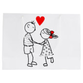 Niedliche Liebe-Geschenktasche - individuell anpas Große Geschenktüte (Rückseite)