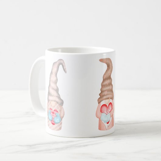 Niedliche Liebe Gnomes Kaffeetasse (Vorderseite Links)