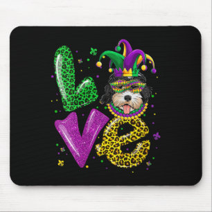 Niedliche Liebe Golden Doodle Doodle Maske Kariert Mousepad