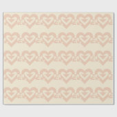 Niedliche Liebe Grafik, Creme Beige Geschenkpapier (Flach)