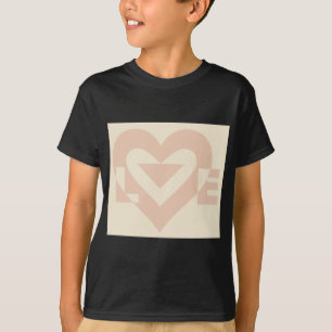 Niedliche Liebe Grafik, Creme Beige T-Shirt