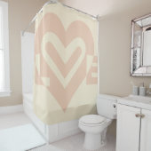 Niedliche Liebe Graphic in Beige Duschvorhang (Beispiel)