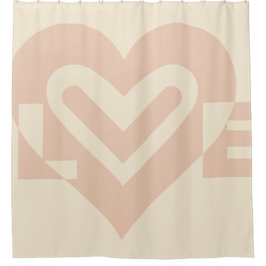Niedliche Liebe Graphic in Beige Duschvorhang (Vorderseite)