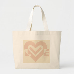 Niedliche Liebe Graphic in Beige Jumbo Stoffbeutel