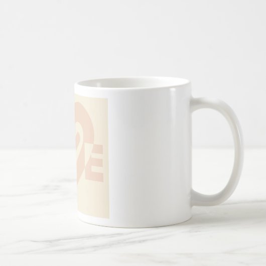 Niedliche Liebe Graphic in Beige Kaffeetasse (Rechts)