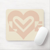 Niedliche Liebe Graphic in Beige Mousepad (Mit Mouse)