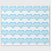 Niedliche Liebe Graphic in Blue Geschenkpapier (Flach)