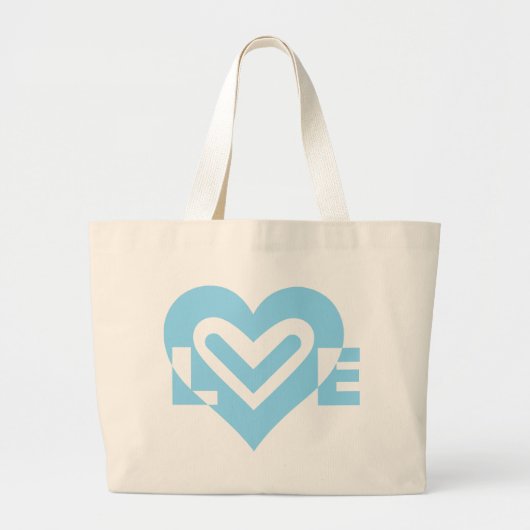 Niedliche Liebe Graphic in Blue Jumbo Stoffbeutel (Vorne)