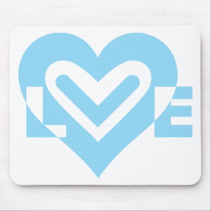 Niedliche Liebe Graphic in Blue Mousepad