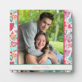 Niedliche Liebe Hearts Foto Benutzerdefinierte Nam Fotoplatte (Vorderseite)