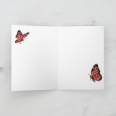 Niedliche Liebe Herz Blumengrün Denken Sie an Sie Dankeskarte (Innenseite)