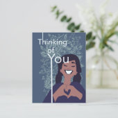 Niedliche Liebe Herz Blumenmuster Denken Sie an Si Postkarte (Stehend Vorderseite)