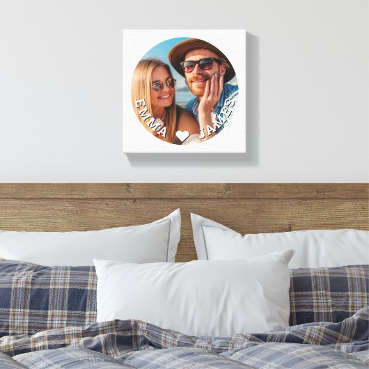 Niedliche Liebe Herz Foto Paare Personalisierte Na Leinwanddruck (Insitu (Schlafzimmer))