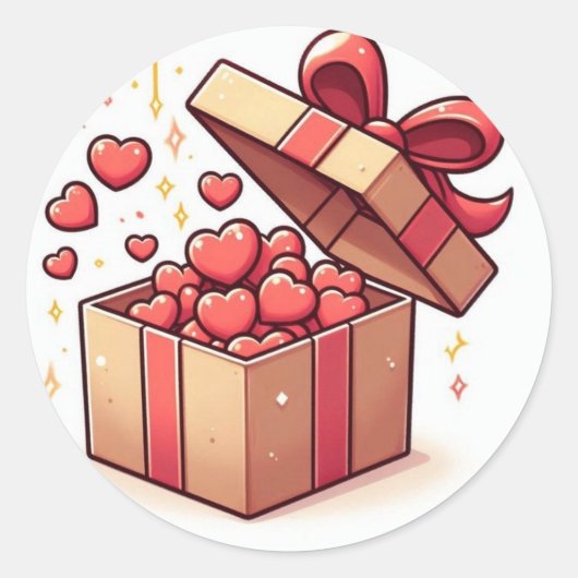 ​ Niedliche Liebe Herz Geschenkboxen Sticker (Vorderseite)