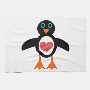 Niedliche Liebe Herz Penguin Küchentücher