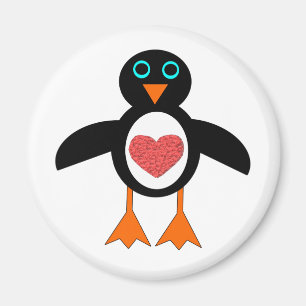 Niedliche Liebe Herz Pinguin Magnet