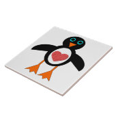 Niedliche Liebe Herz Pinguin Tile Fliese (Seite)