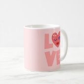 Niedliche Liebe Herz-Rosa Cartoon Muster Kaffeetasse (VorderseiteRechts)
