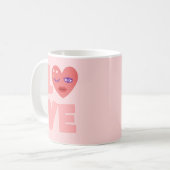 Niedliche Liebe Herz-Rosa Cartoon Muster Kaffeetasse (Vorderseite Links)