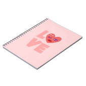 Niedliche Liebe Herz-Rosa Cartoon Muster Notizblock (Linke Seite)