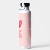 Niedliche Liebe Herz-Rosa Cartoon Muster Trinkflasche (Rechts)