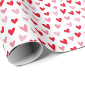 Niedliche Liebe Herz Rosa und Rotes Valentin Geschenkpapier (Rolleneckpunkt)
