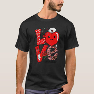 Niedliche Liebe Herz Stethoscope Rehab Krankenpfle T-Shirt