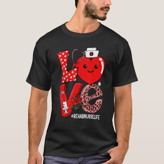 Niedliche Liebe Herz Stethoscope Rehab Krankenpfle T-Shirt (Vorderseite)