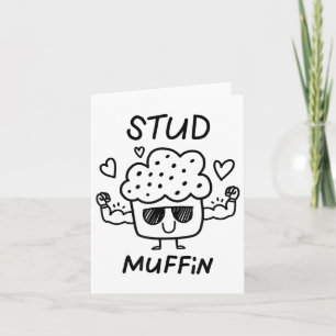 Niedliche Liebe Herz Stud Muffin Valentinstag Top Karte
