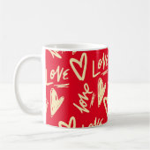 Niedliche Liebe Herz Valentinstag Kaffeetasse (Links)