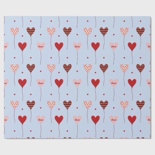 Niedliche Liebe Herzballon-Musterpapier Geschenkpapier (Flach)