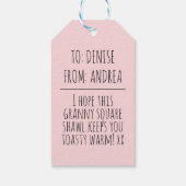 Niedliche Liebe Herzklappen Zeichnend Knittern Geschenkanhänger (Rückseite)