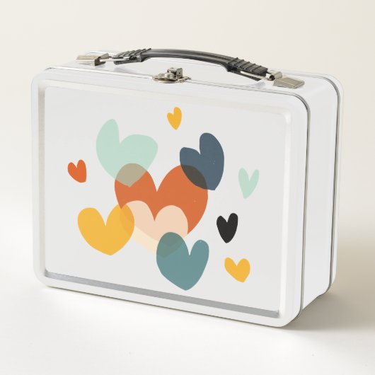 Niedliche Liebe Herzklopfen Kunst, Liebe Kunst, Di Metall Brotdose (Vorderseite)