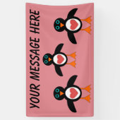 Niedliche Liebe Herzpinguin Banner (Vertikal)
