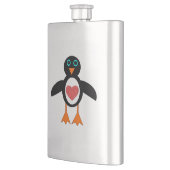 Niedliche Liebe Herzpinguin Flachmann (Links)