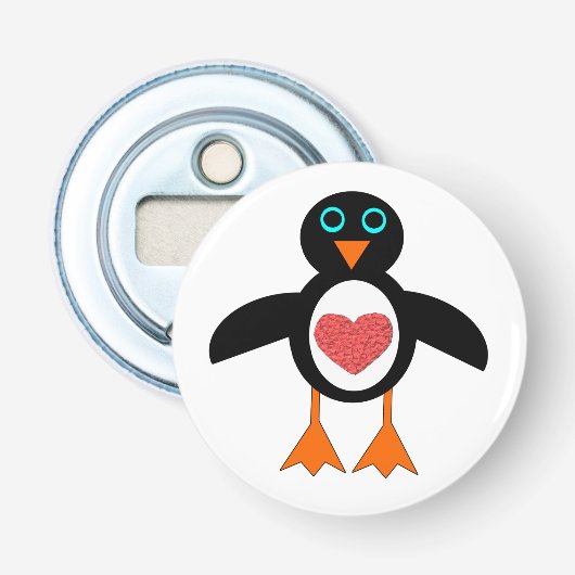 Niedliche Liebe Herzpinguin Flaschenöffner (Vorderseite)
