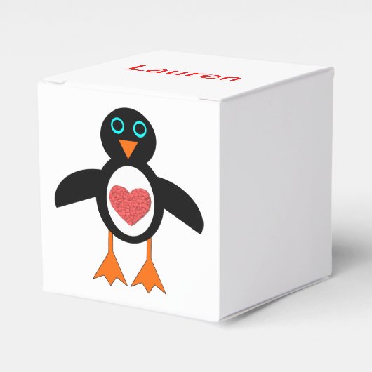 Niedliche Liebe Herzpinguin-Kästchen Geschenkschachtel (Vorderseite)