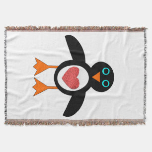 Niedliche Liebe Herzpinguin-Keule Decke