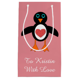 Niedliche Liebe Herzpinguin Kleine Geschenktüte