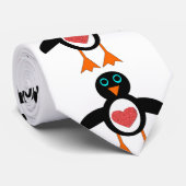 Niedliche Liebe Herzpinguin Krawatte (Gerollt)