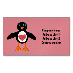 Niedliche Liebe Herzpinguin Magnetische Visitenkarte