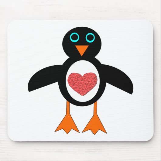 Niedliche Liebe Herzpinguin Mousepad (Vorne)