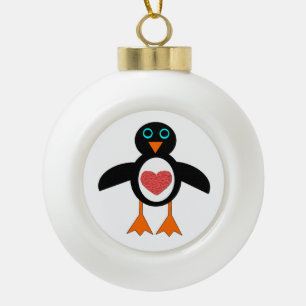 Niedliche Liebe Herzpinguin Ornament