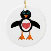 Niedliche Liebe Herzpinguin Ornament (Hinten)