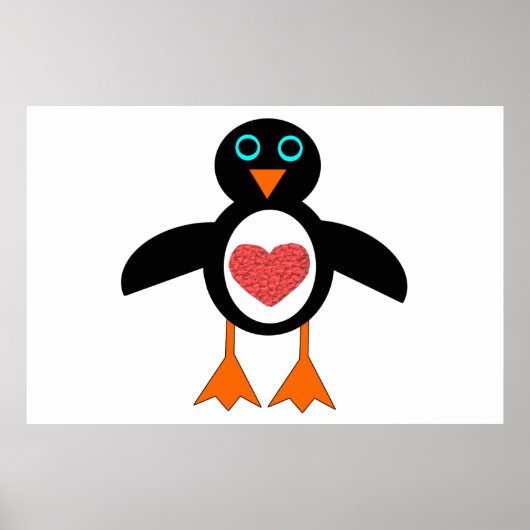 Niedliche Liebe Herzpinguin-Plakat Poster (Vorne)